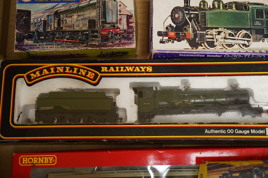 A quantity of 00 gauge model railway by Tri-ang, Mainline, Dapol, Bachmann, GMR, Hornby Dublo, etc. including; nine steam and diesel locomotives, together with boxed and unboxed freight wagons, coaches, kits and other mo